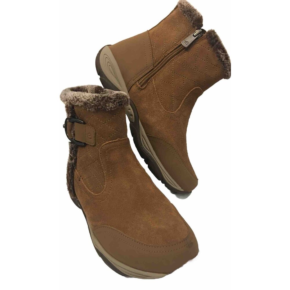 Easy Spirit Ember Womens Ankle Booties Sz 7W Water Resistant Med Brown Gorpcore